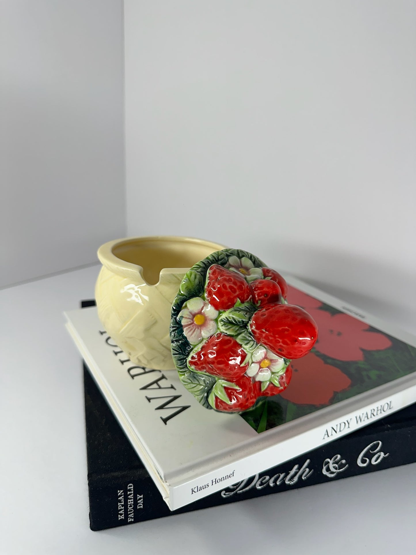 Vintage Lefton Strawberry Basket Sugar Bowl