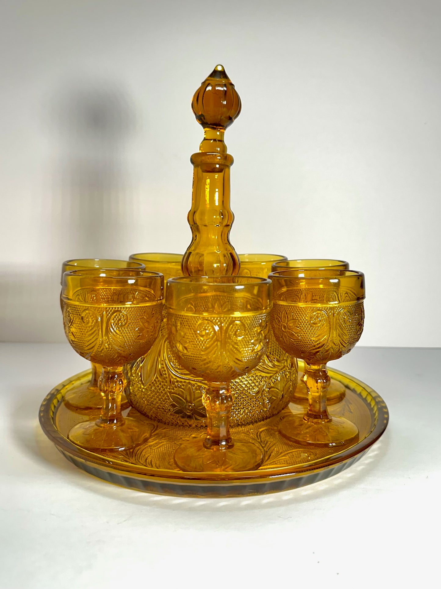 Vintage Indiana Glass Amber Decanter