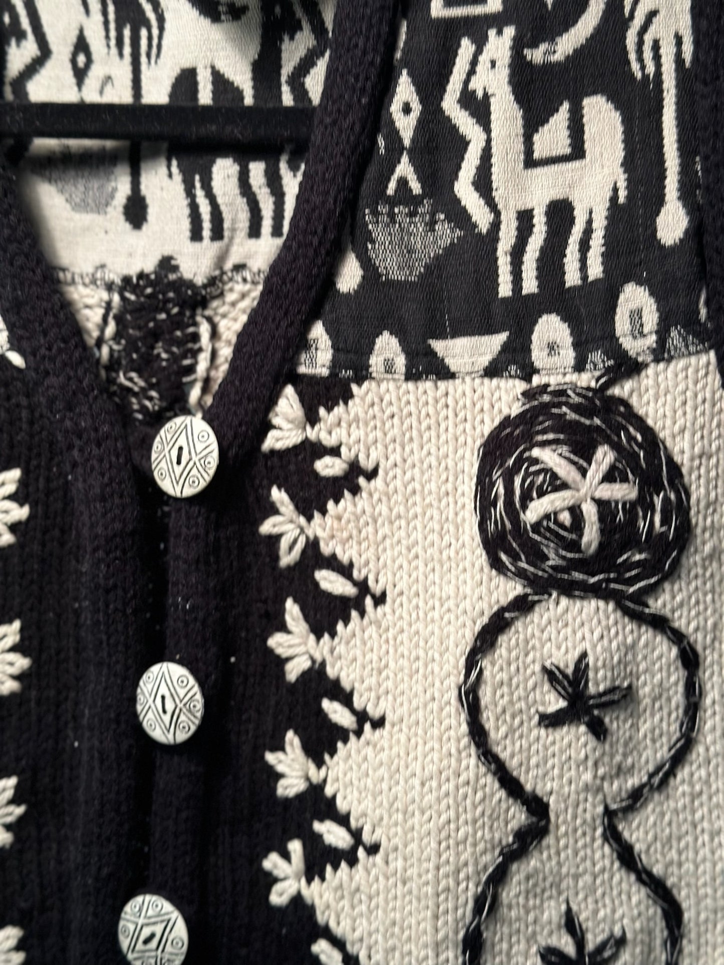 Black and White Button Vest