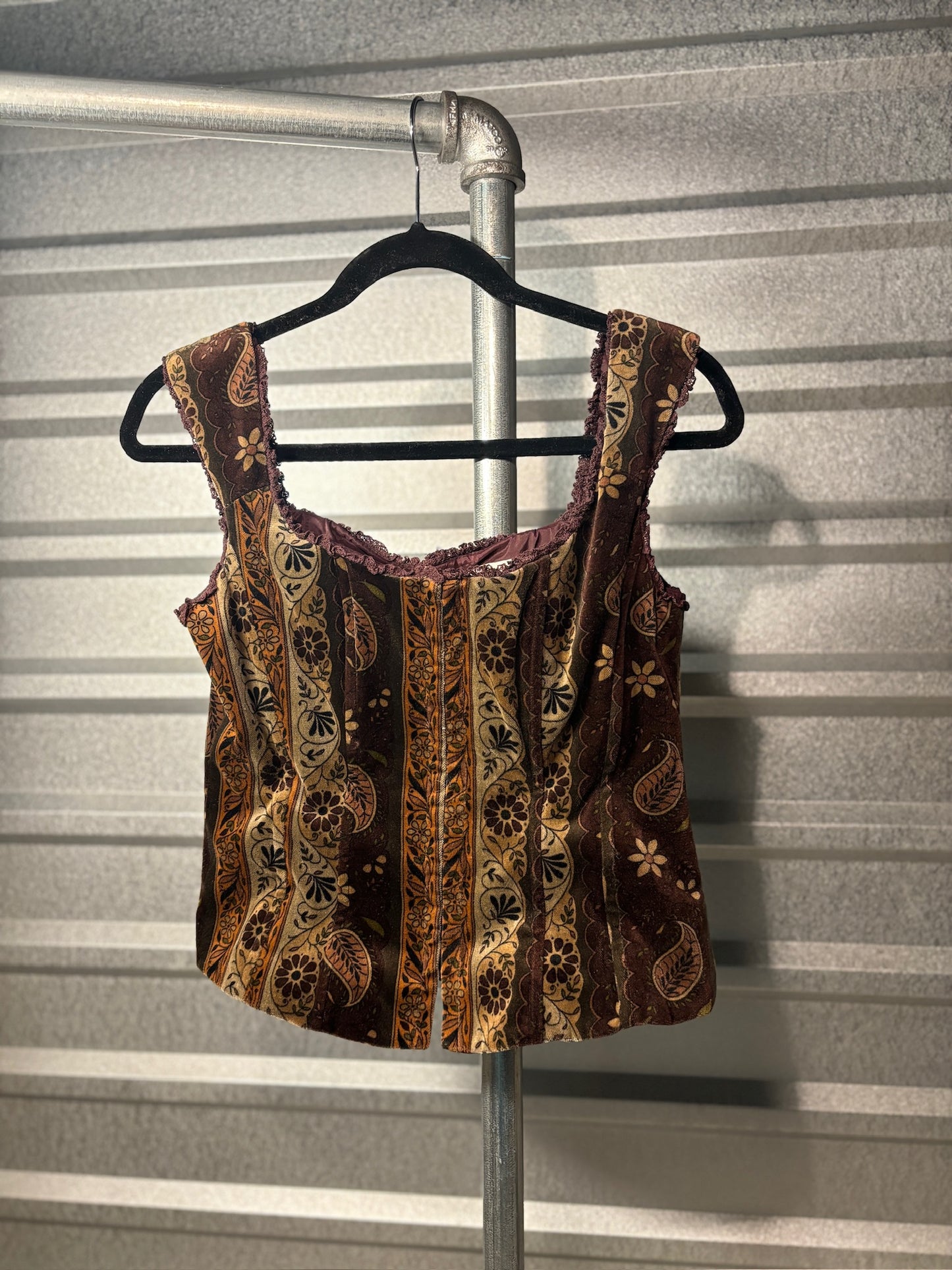 Crushed Velvet Corset Top
