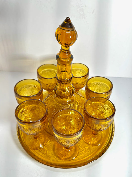 Vintage Indiana Glass Amber Decanter